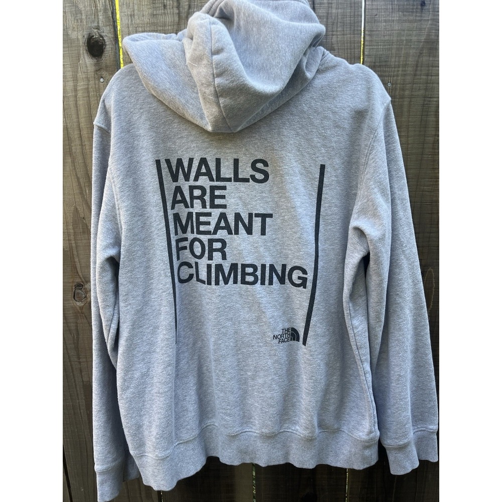 The North Face Men's Gray Hoodie Sz Large Sweatshirt Graphic Logo